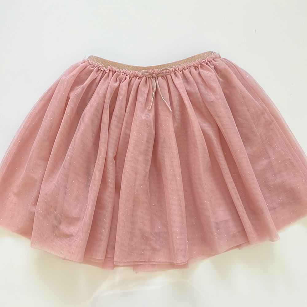 Girls blush pink gold sparkle skirt